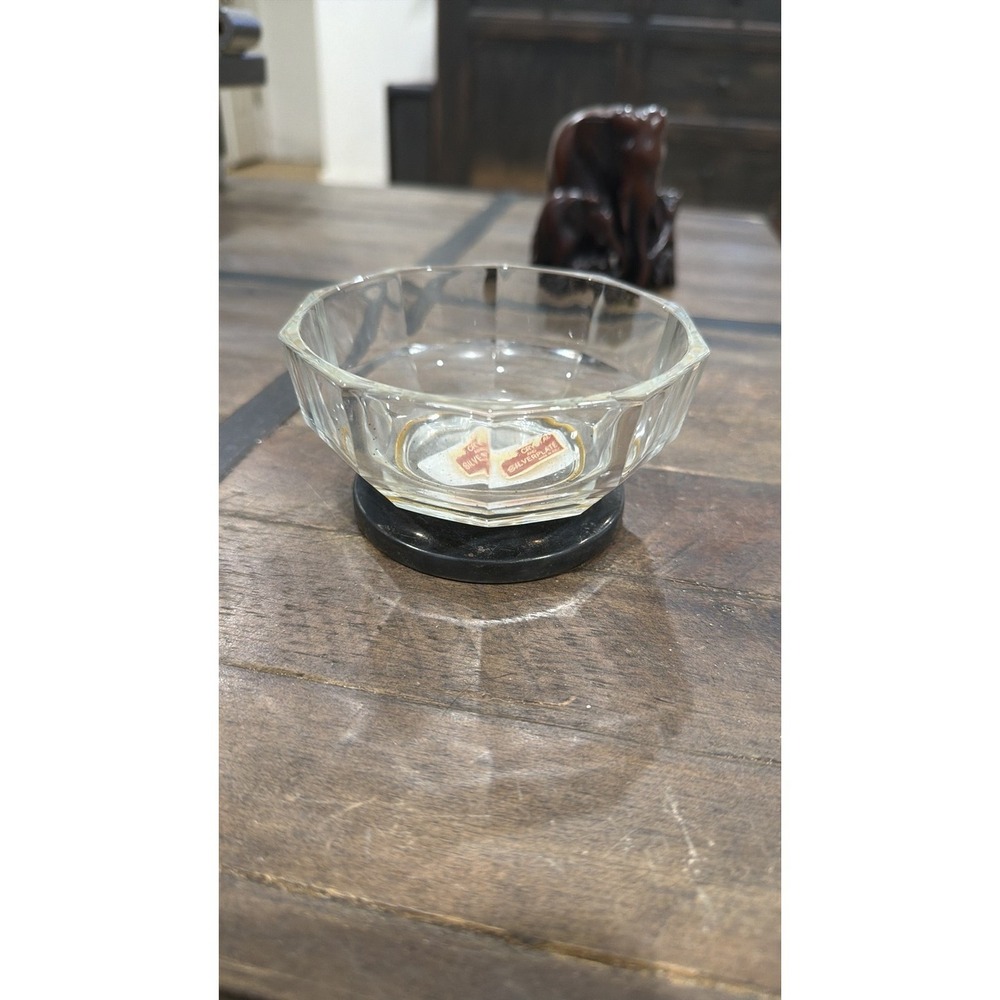 Vintage Italian Fine Crystal and Silverplate Nut Bowl